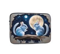 DDCXZPP Blue Chinchillas and Moon Printed Portable Laptop Sleeve Case - Shockproof Portable Laptop Sleeve Bag 10 inch for Men and Women Business Travel, Office Daily Use