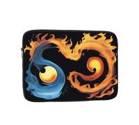 DDCXZPP Fire and Water Symbol Printed Portable Laptop Sleeve Case - Shockproof Portable Laptop Sleeve Bag 10 inch for Men and Women Business Travel, Office Daily Use