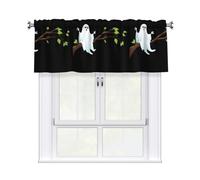 DDCXZPP Ghost On The Branch Picture Short Curtain with Valance Rod, 54x18in Light Filtering Window Treatment for Kitchen, Bathroom, Laundry Room, Studio