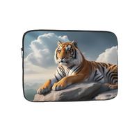 DDCXZPP Majestic Tiger Resting on a Rock with Cloudy Sky Printed Portable Laptop Sleeve Case - Shockproof Portable Laptop Sleeve Bag 15 inch for Men and Women Business Travel, Office Daily Use