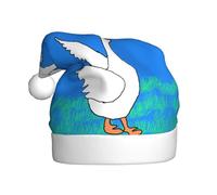 DDCXZPP white goose spread its wings Pattern Christmas Hat for Adult Soft and Fluffy Brim, Lightweight Comfort