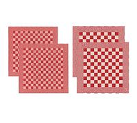 DDDDD 2 Tea Towels & 2 Kitchen Towels Barbeque Red