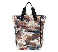 DDDIYEU Animals Colorful Abstract Birds Diaper Bag Backpack Mom Bag Casual Lightweight Large Capacity for Travel Mammy Women Girls