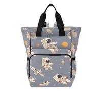 DDDIYEU Astronauts Fun Playful Space Diaper Bag Backpack Mom Bag Casual Lightweight Large Capacity for Travel Mammy Women Girls