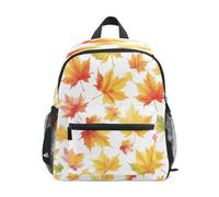 DDDIYEU Autumn Leaves Bright Toddler Backpack Bookbag Mini Shoulder Bag for 1-6 Years Travel Boys Girls Kids with Chest Strap Clip Whistle