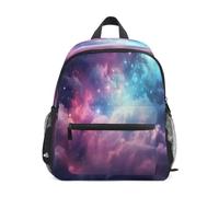 DDDIYEU Beautiful Stars Clouds Space Art Toddler Backpack Bookbag Mini Shoulder Bag for 1-6 Years Travel Boys Girls Kids with Chest Strap Clip Whistle