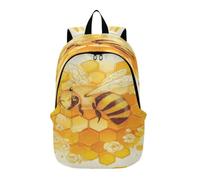 DDDIYEU Bee Flying Honeycomb Golden Lightweight Laptop Backpack Hiking Daypack for Travel Camping Outdoor