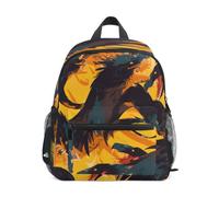 DDDIYEU Black Ravens Flying Abstract Toddler Backpack Bookbag Mini Shoulder Bag for 1-6 Years Travel Boys Girls Kids with Chest Strap Clip Whistle