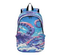 DDDIYEU Blue Octopus Lively Artwork Lightweight Laptop Backpack Hiking Daypack for Travel Camping Outdoor