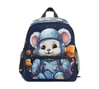 DDDIYEU Blue Space Planetary Cute Toddler Backpack Bookbag Mini Shoulder Bag for 1-6 Years Travel Boys Girls Kids with Chest Strap Clip Whistle