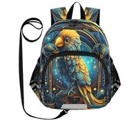 DDDIYEU Blue Starlight Parrot Funny Toddler Backpack Mini Shoulder Bag Cute Bookbag for Kids