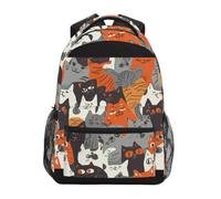 DDDIYEU Cartoon Cute Kitty Funny Art Shoulder Backpack Student Bookbags for Travel Kid Girls Boys