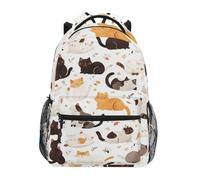 DDDIYEU Cats Colorful Sleeping Kitty Shoulder Backpack Student Bookbags for Travel Kid Girls Boys