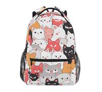 DDDIYEU Cats Cute Fat Kitty Shoulder Backpack Student Bookbags for Travel Kid Girls Boys