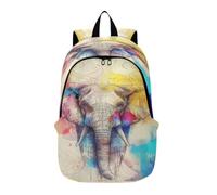 DDDIYEU Colorful Elephant Artistic Abstract Lightweight Laptop Backpack Hiking Daypack for Travel Camping Outdoor