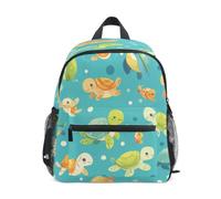 DDDIYEU Colorful Fish Bright Joyful Toddler Backpack Bookbag Mini Shoulder Bag for 1-6 Years Travel Boys Girls Kids with Chest Strap Clip Whistle