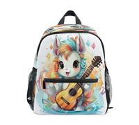 DDDIYEU Cute Unicorn Play Music Toddler Backpack Bookbag Mini Shoulder Bag for 1-6 Years Travel Boys Girls Kids with Chest Strap Clip Whistle