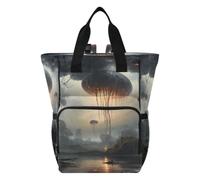 DDDIYEU Dark Balloon Mysterious Artistic Diaper Bag Backpack Mom Bag Casual Lightweight Large Capacity for Travel Mammy Women Girls
