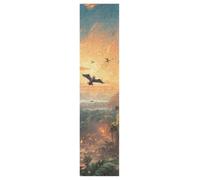 DDDIYEU Flying Dragons Chasing Fiery Skateboard Grip Tape Sheets Creative Longboard Waterproof Griptapes for Youth Boys Girls Kids Men No Bubble Free Easy to Apply(1Pcs)