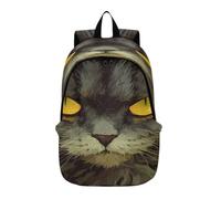 DDDIYEU Gray Cat Staring Yellow Eyes Lightweight Laptop Backpack Hiking Daypack for Travel Camping Outdoor