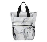 DDDIYEU Gray Marble Fluid Abstract Artistic Diaper Bag Backpack Mom Bag Casual Lightweight Large Capacity for Travel Mammy Women Girls