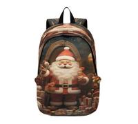 DDDIYEU Jolly Santa Festive Holiday Lightweight Laptop Backpack Hiking Daypack for Travel Camping Outdoor