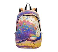 DDDIYEU Majestic Peacock Feathery Artwork Lightweight Laptop Backpack Hiking Daypack for Travel Camping Outdoor