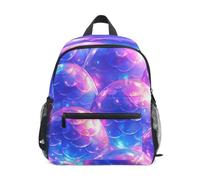 DDDIYEU Mermaid Pastel Shiny Artistic Toddler Backpack Bookbag Mini Shoulder Bag for 1-6 Years Travel Boys Girls Kids with Chest Strap Clip Whistle
