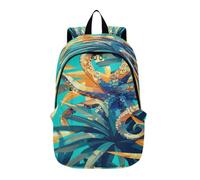 DDDIYEU Octopus Blue Colorful Art Lightweight Laptop Backpack Hiking Daypack for Travel Camping Outdoor