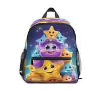 DDDIYEU Purple Starfish Joyful Playful Toddler Backpack Bookbag Mini Shoulder Bag for 1-6 Years Travel Boys Girls Kids with Chest Strap Clip Whistle