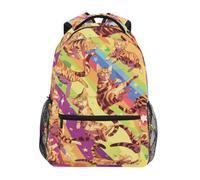 DDDIYEU Rainbow Cats Sparkle Kitty Shoulder Backpack Student Bookbags for Travel Kid Girls Boys