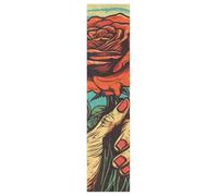 DDDIYEU Raising Rose Vintage Artistic Skateboard Grip Tape Sheets Creative Longboard Waterproof Griptapes for Youth Boys Girls Kids Men No Bubble Free Easy to Apply(1Pcs)