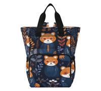 DDDIYEU Red Pandas Playful Forest Diaper Bag Backpack Mom Bag Casual Lightweight Large Capacity for Travel Mammy Women Girls