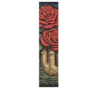 DDDIYEU Red Roses Elegant Artistic Skateboard Grip Tape Sheets Creative Longboard Waterproof Griptapes for Youth Boys Girls Kids Men No Bubble Free Easy to Apply(1Pcs)