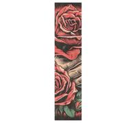 DDDIYEU Red Roses Vintage Elegant Artistic Skateboard Grip Tape Sheets Creative Longboard Waterproof Griptapes for Youth Boys Girls Kids Men No Bubble Free Easy to Apply(1Pcs)