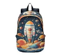 DDDIYEU Rocket Lifting Planetary Cosmic Lightweight Laptop Backpack Hiking Daypack for Travel Camping Outdoor