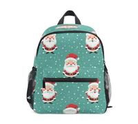 DDDIYEU Santa Smiling Cheerful Joyful Toddler Backpack Bookbag Mini Shoulder Bag for 1-6 Years Travel Boys Girls Kids with Chest Strap Clip Whistle