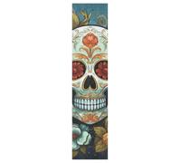 DDDIYEU Sugar Skulls Roses Flowers Skateboard Grip Tape Sheets Creative Longboard Waterproof Griptapes for Youth Boys Girls Kids Men No Bubble Free Easy to Apply(1Pcs)