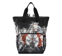 DDDIYEU White Horses Galloping Graceful Diaper Bag Backpack Mom Bag Casual Lightweight Large Capacity for Travel Mammy Women Girls