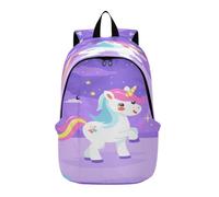 DDDIYEU White Unicorn Magical Starry Lightweight Laptop Backpack Hiking Daypack for Travel Camping Outdoor