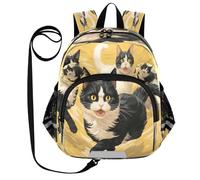 DDDIYEU Yellow Angry Cat Kitty Funny Toddler Backpack Mini Shoulder Bag Cute Bookbag for Kids