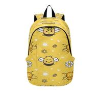 DDDIYEU Yellow Bee Cheerful Playful Lightweight Laptop Backpack Hiking Daypack for Travel Camping Outdoor