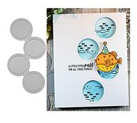 DDeehs 4pcs Round Border Frame Metal Die Cuts,Flower Border Edge Cutting Dies Cut Stencils for DIY Scrapbooking Album Decorative Embossing Paper Dies for Card Making, Sliver, 69 x 133 mm2.71x5.23 in