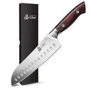 DDF iohEF Kitchen Knife 7 inch Chef Knife Professinal Santoku Knife, Japanese Stainess Steel Ultra Sharp Cooking Knife with Ergonomic Handle for Chopping Vegetable and Cooking
