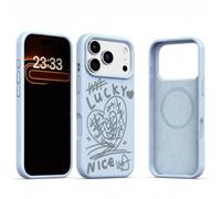 DDFOJRE Magnetic Silicone Case Compatible with iPhone 18 Pro Max Love | Light blue Laser Engraving Technology-Love Heart，Compatible with iPhone 18 Pro Max and iPhone 17 Pro Max