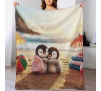 DDFRTYY Cute Penguin Blanket Soft Flannel Soft Throw Gifts 3D Home Decoration For Bed Couch Sofa Chair Bed Blankets (180×200cm)
