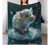 DDFRTYY Cute Pig Blanket Ultra-soft Micro Fleece Blankets Soft And Warm Throws Anti-pilling Throw For Adults & Kids (180×200cm)