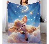DDFRTYY Deer Blanket for Kids Boys Girls Bedroom Decor And Throws Soft Comfortable Flannel Blankets 3D Printed, (130×150cm)