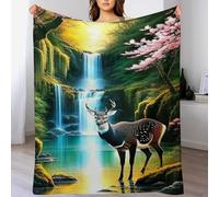 DDFRTYY Deer Blanket for Kids Boys Girls Bedroom Decor And Throws Soft Comfortable Flannel Blankets 3D Printed, (130×180cm)