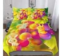 DDFRTYY Grape Bunny Microfiber Duvet Cover Set 2 PCs Polyester Quilt Cover Bedding Set With Pillow For Boys Girls Comforter Cover Single(135x200cm)
